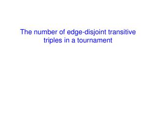 The number of edge-disjoint transitive triples in a tournament