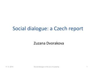 Social dialogue : a Czech report