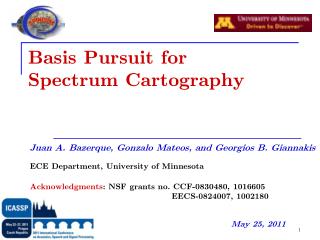 Basis Pursuit for Spectrum Cartography