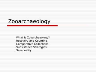 Zooarchaeology