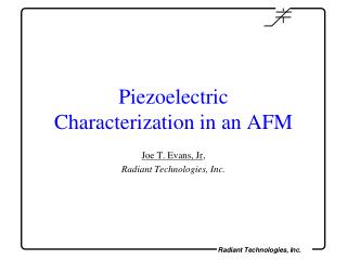 Piezoelectric Characterization in an AFM