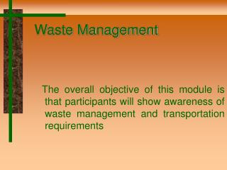 Waste Management