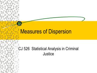 Measures of Dispersion