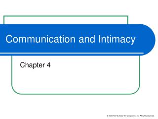 Communication and Intimacy