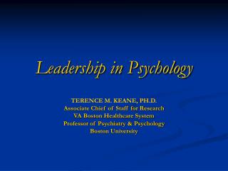 Leadership in Psychology