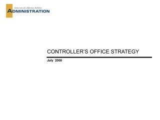 CONTROLLER’S OFFICE STRATEGY
