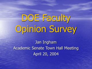 DOE Faculty Opinion Survey