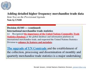 Ronald Jansen, United Nations Statistics Division, jansen1@un