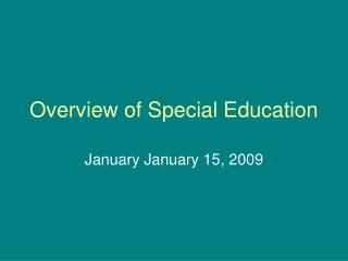 Overview of Special Education