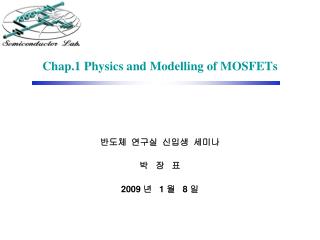 Chap.1 Physics and Modelling of MOSFETs