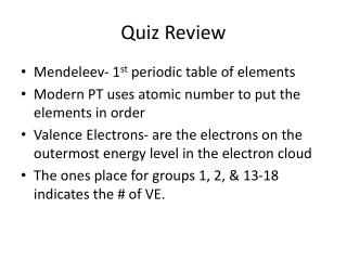 Quiz Review
