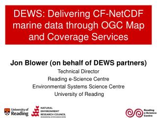 DEWS: Delivering CF-NetCDF marine data through OGC Map and Coverage Services