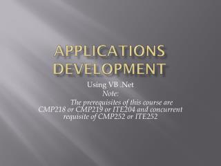 Applications Development