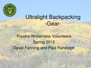 Ultralight Backpacking -Gear-