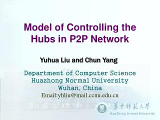 Model of Controlling the Hubs in P2P Network