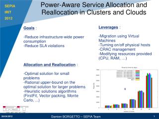 Power-Aware Service Allocation and Reallocation in Clusters and Clouds