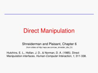 Direct Manipulation