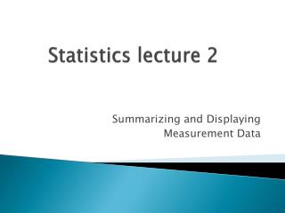 Statistics lecture 2