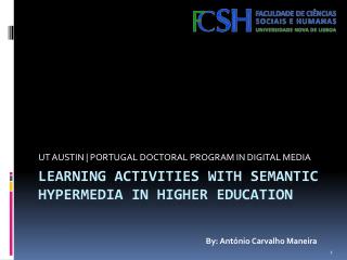 Learning Activities with Semantic Hypermedia in Higher Education