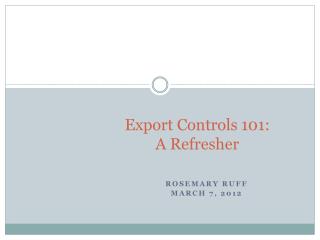 Export Controls 101: A Refresher