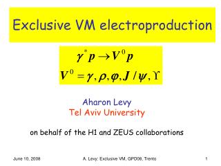 Exclusive VM electroproduction