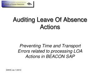 Auditing Leave Of Absence Actions
