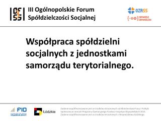 III Ogólnopolskie Forum Spółdzielczości Socjalnej