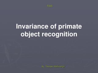 Invariance of primate object recognition