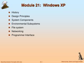 Module 21: Windows XP