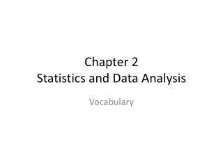 Chapter 2 Statistics and Data Analysis
