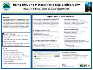 Using EML and Metacat for a Site Bibliography
