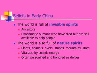 Beliefs in Early China