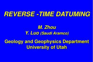 REVERSE -TIME DATUMING