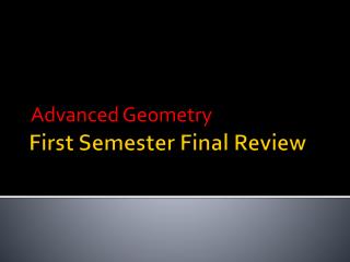 First Semester Final Review