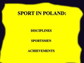 DISCIPLINES SPORTSMEN ACHIEVEMENTS