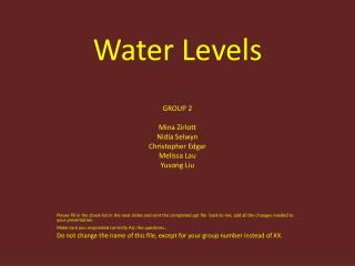 Water Levels