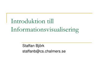 Introduktion till Informationsvisualisering
