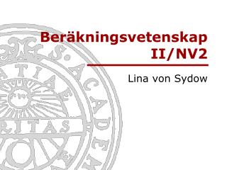 Beräkningsvetenskap II/NV2