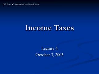 Income Taxes