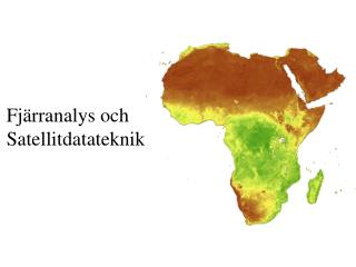Fjärranalys och Satellitdatateknik