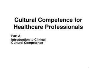 Cultural Competence for Healthcare Professionals