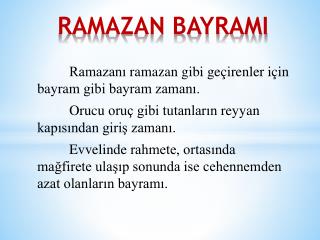 RAMAZAN BAYRAMI