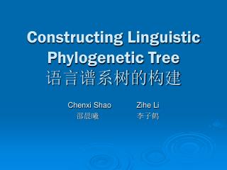 Constructing Linguistic Phylogenetic Tree 语言谱系树的构建