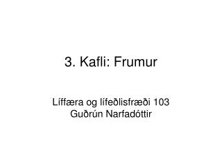 3. Kafli: Frumur