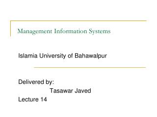 Management Information Systems