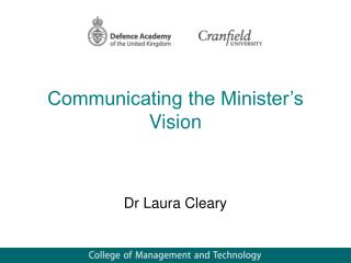 Communicating the Minister’s Vision