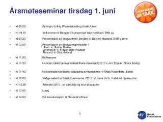 Årsmøteseminar tirsdag 1. juni