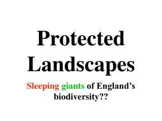 Protected Landscapes