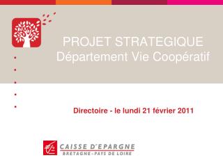 PROJET STRATEGIQUE Département Vie Coopératif