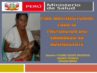 Obstetra YVONNE QUISPE RIQUEROS EQUIPO TECNICO ESNSSR-MINSA